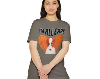 I'm All Ears Papillon Dog T-Shirt | Cute Dog Face Tee