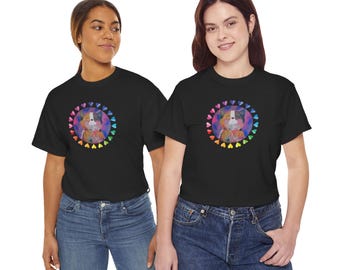 Rainbow Heart Felicity Cat T Shirt Cute Cat Illustration