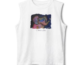 Abstract Color Elephant Muscle Tank  Painted Elephant Graphic, ZUMBA Back Print