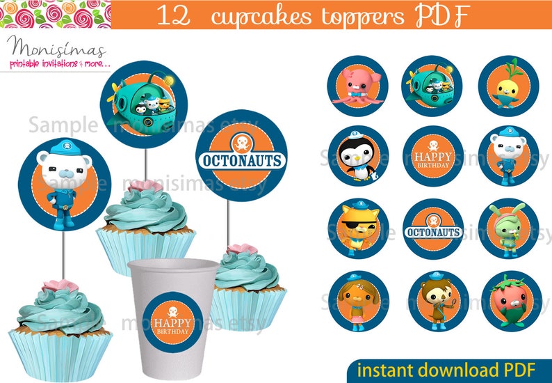 Octonauts Cupcakes Toppers Printable Octonauts Toppers Etsy