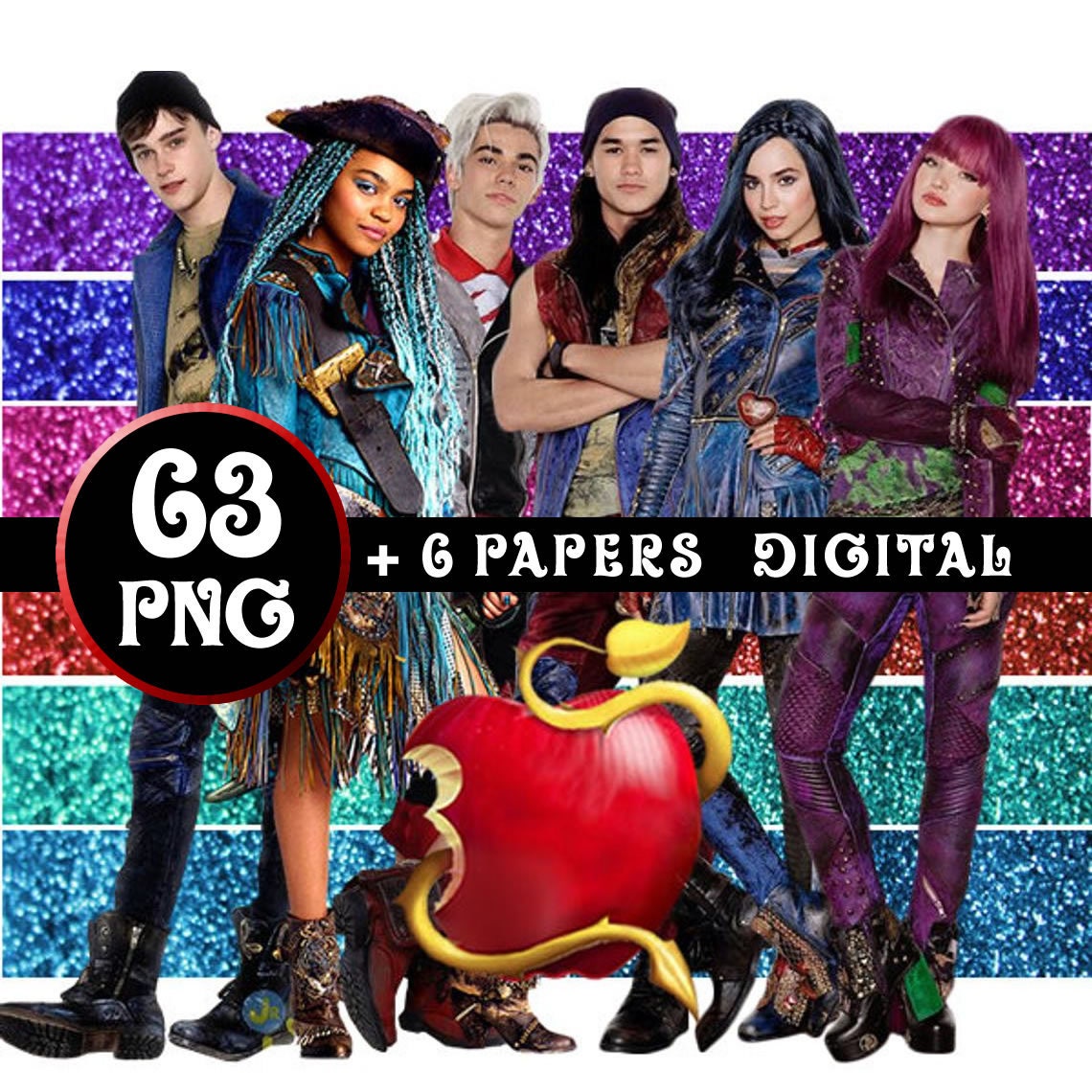 Descendants Clipart &amp; papers Descendientes 2 Mal Evie Jay | Etsy