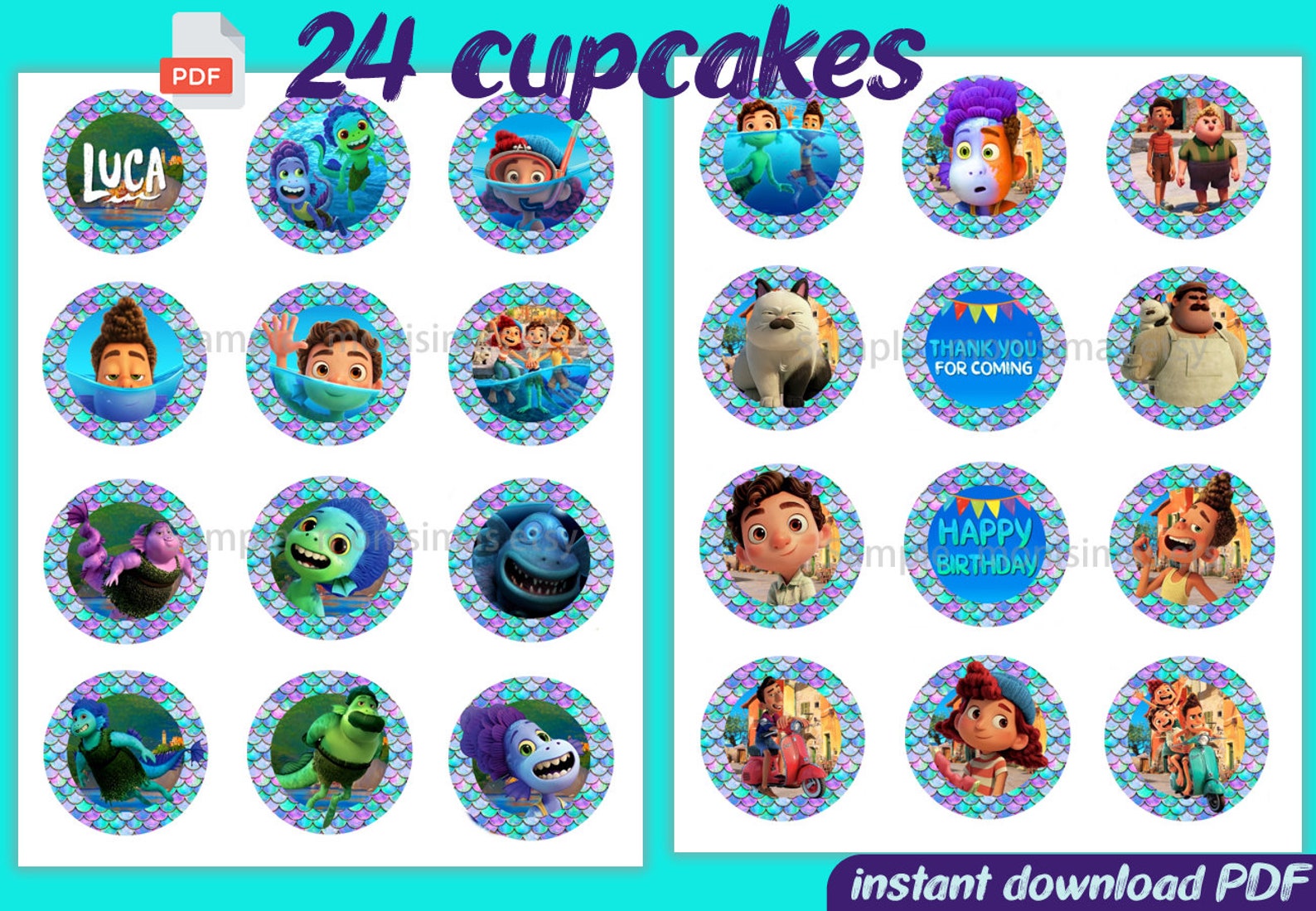 printable luca cupcake toppers birthday cupcakes toppers