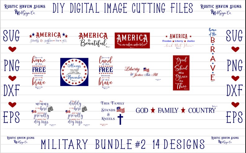 Download Military Americana Designs Bundle 2 DIY cut File SVG | Etsy