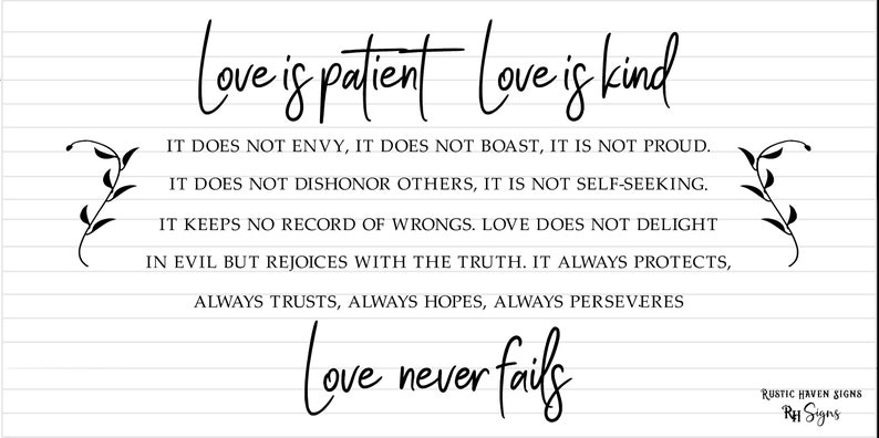 Download Svg Love Is Patient Love Is Kind INSP0170 Commercial | Etsy