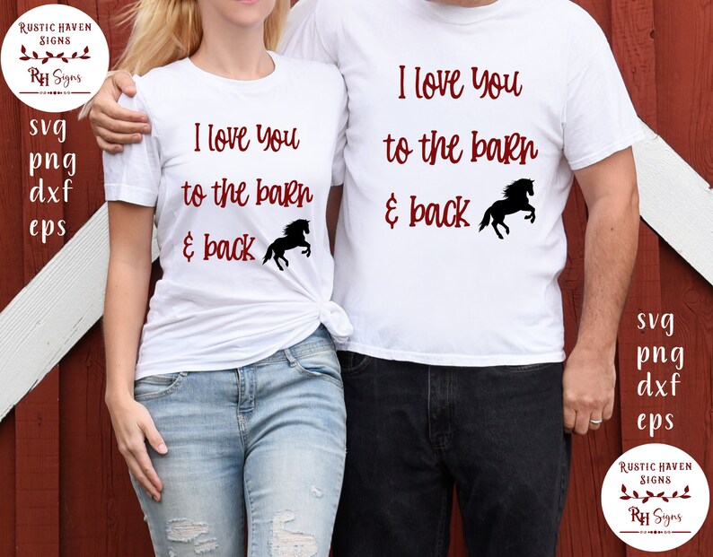 Svg I Love You To The Barn Back Horse Faho0054 Etsy