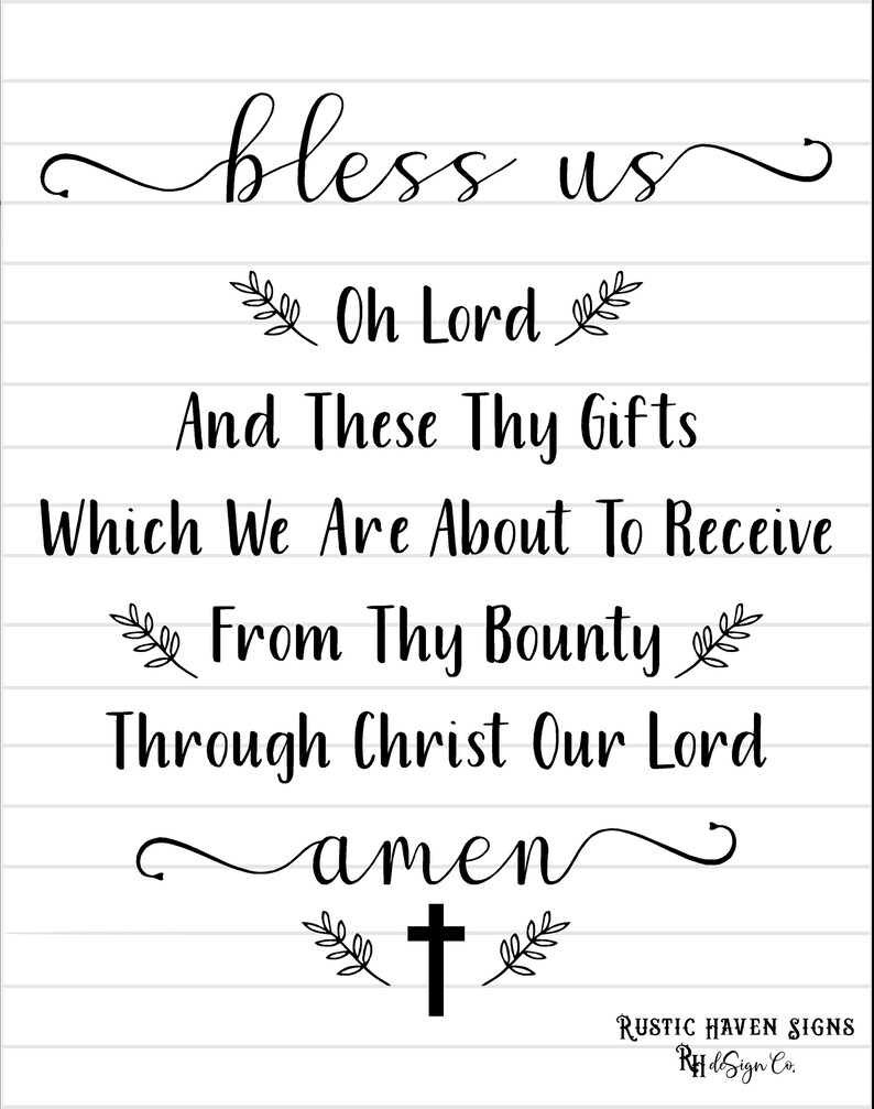 Bless Us Oh Lord And These Thy Gifts INSP0139 Digital Etsy