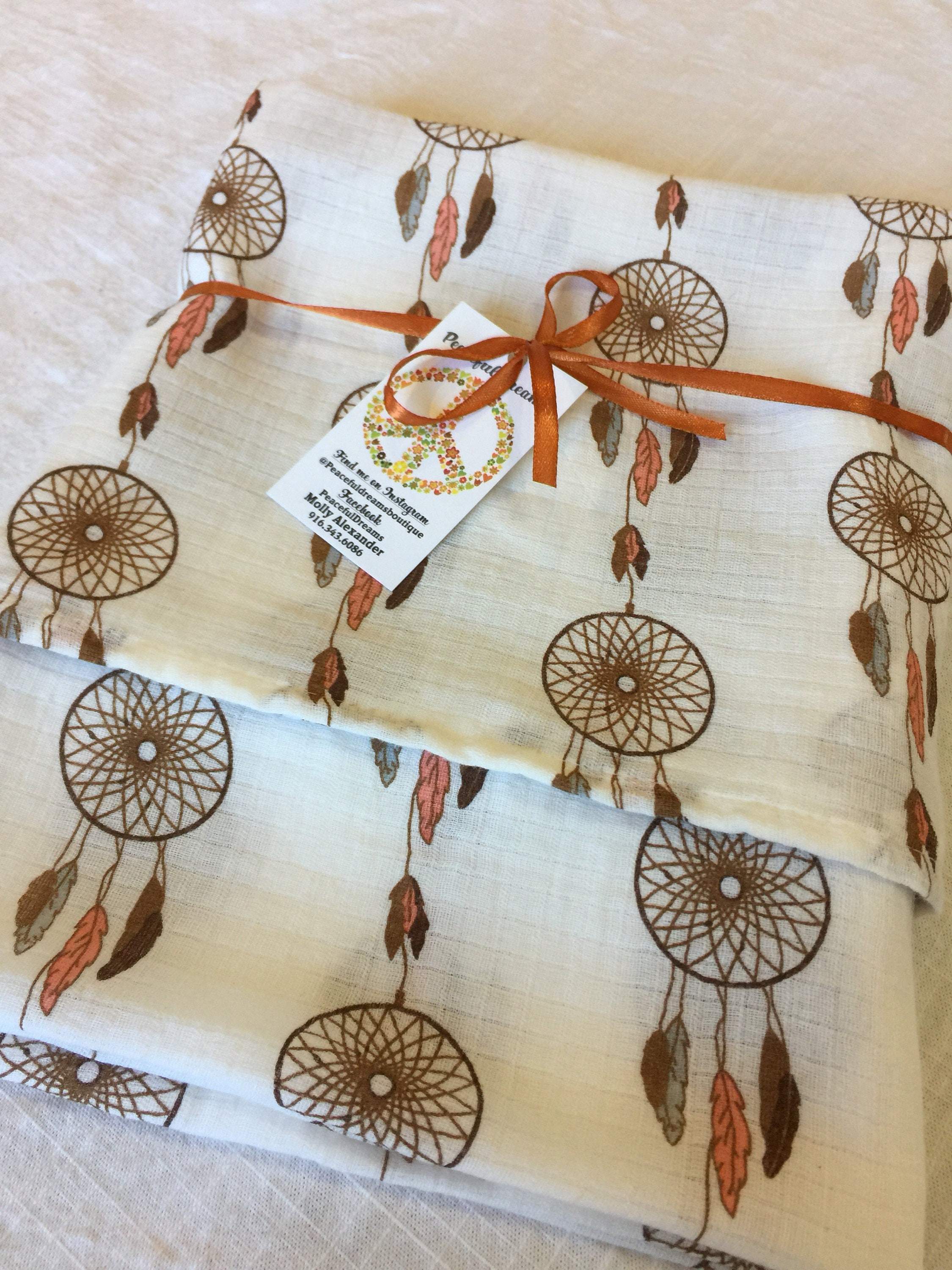 Double gauze swaddle, Muslin swaddle, dream catcher swaddle blanket