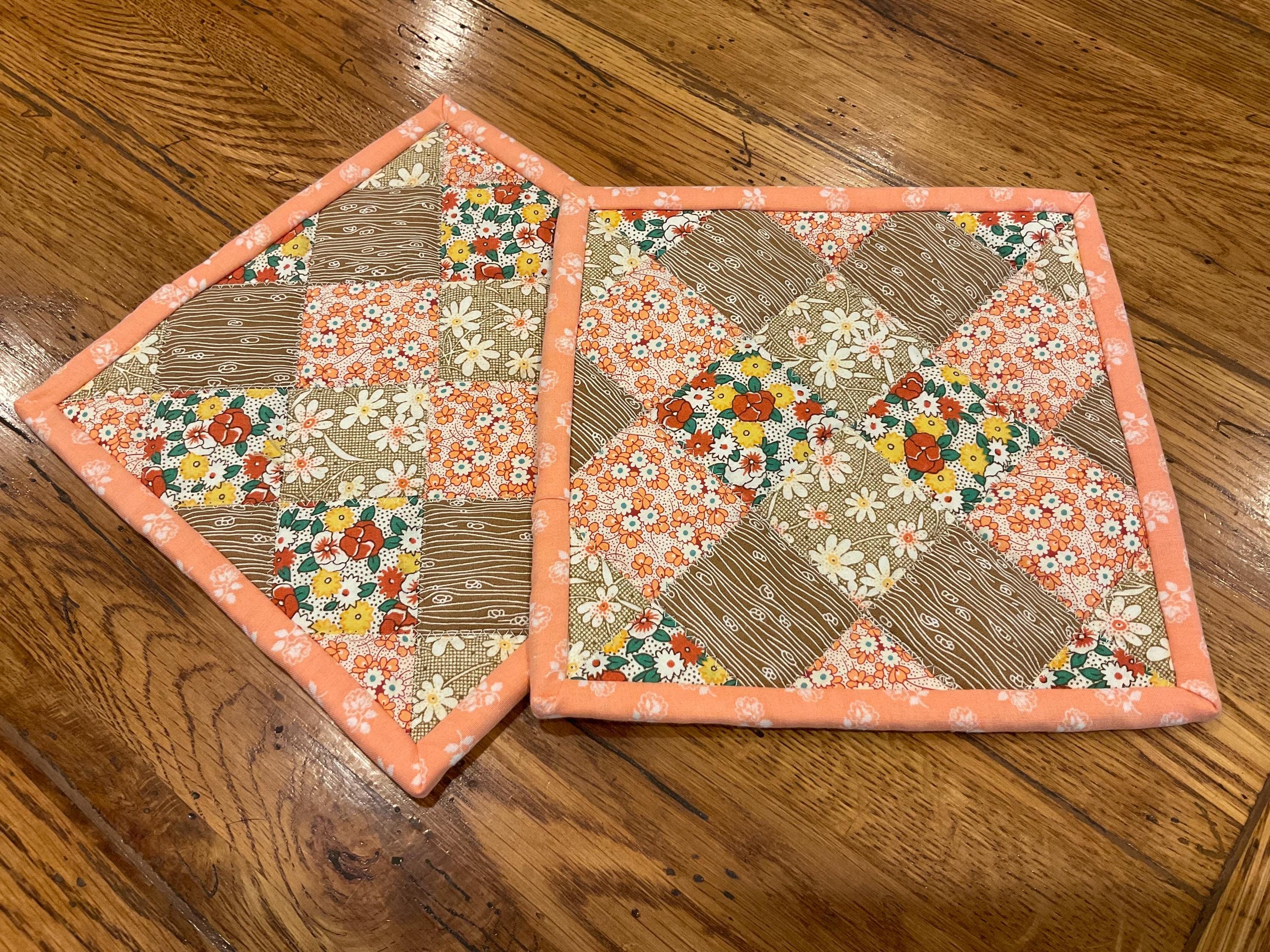 Set of Homemade Quilted Pot Holders, These Adorable Hot Pads Are Made ...
