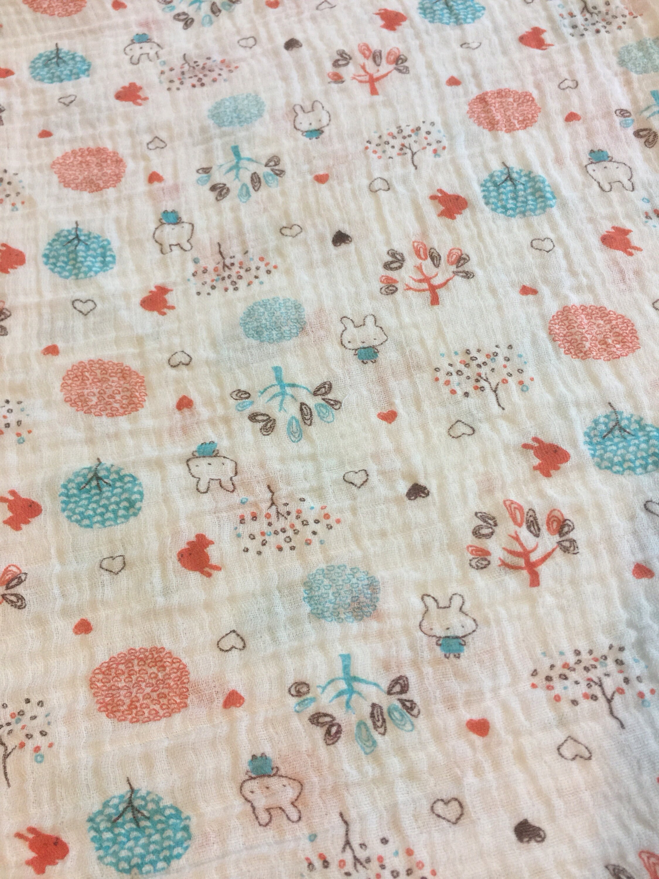 Double gauze swaddle, Muslin swaddle, woodland swaddle blanket, newborn