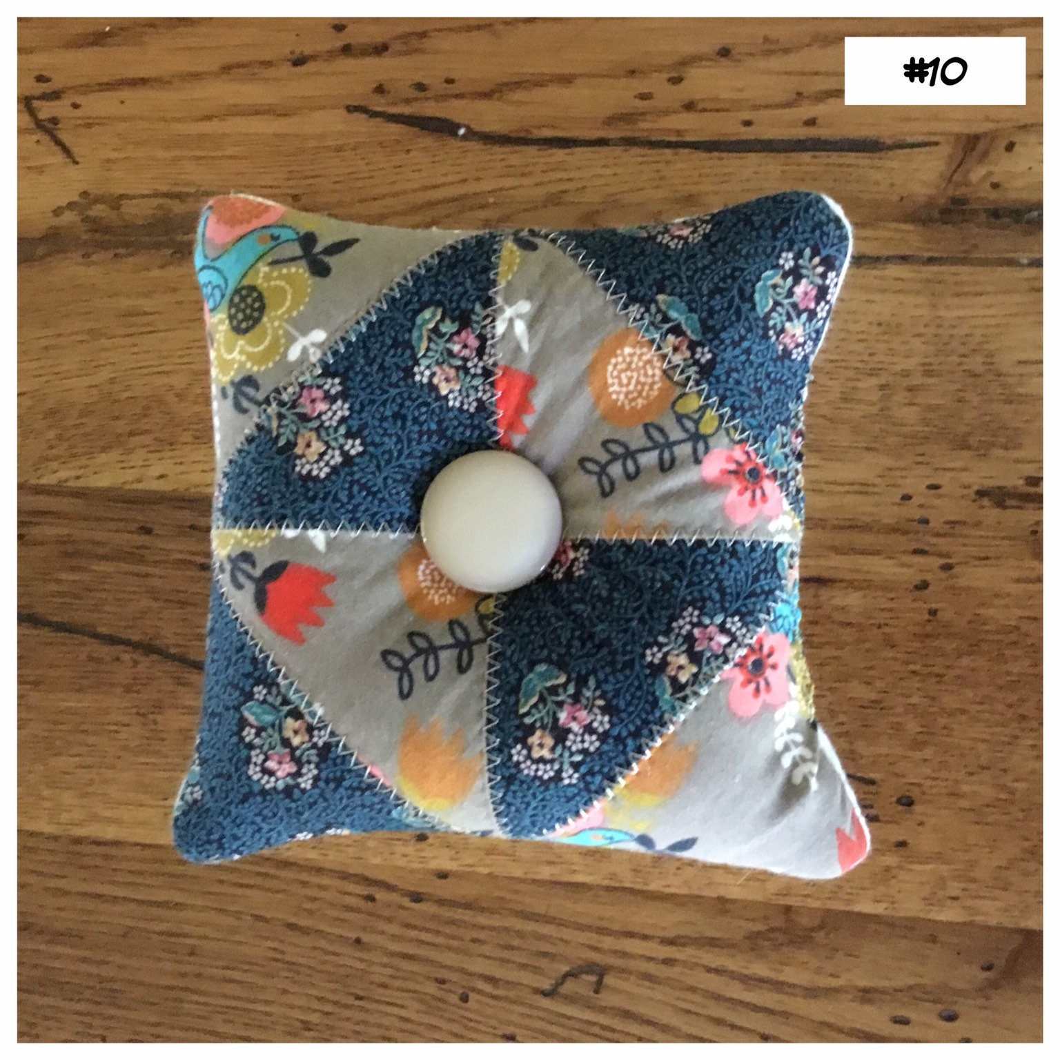 Homemade quilted Pin Cushion / Sewing Room / Craft Room / Crushed walnut filling / pincushions