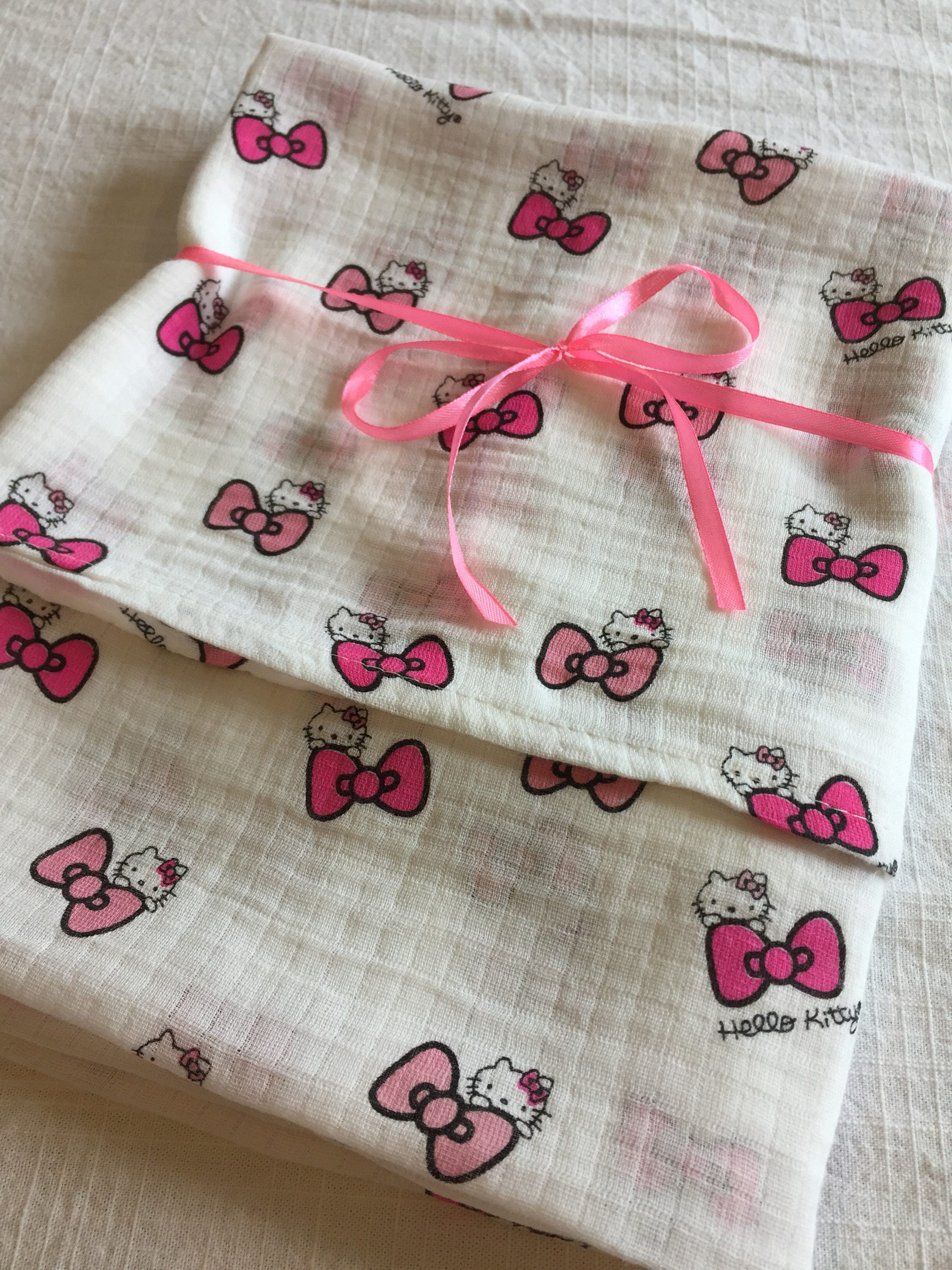 Muslin swaddle blanket double gauze blanket hello kitty baby