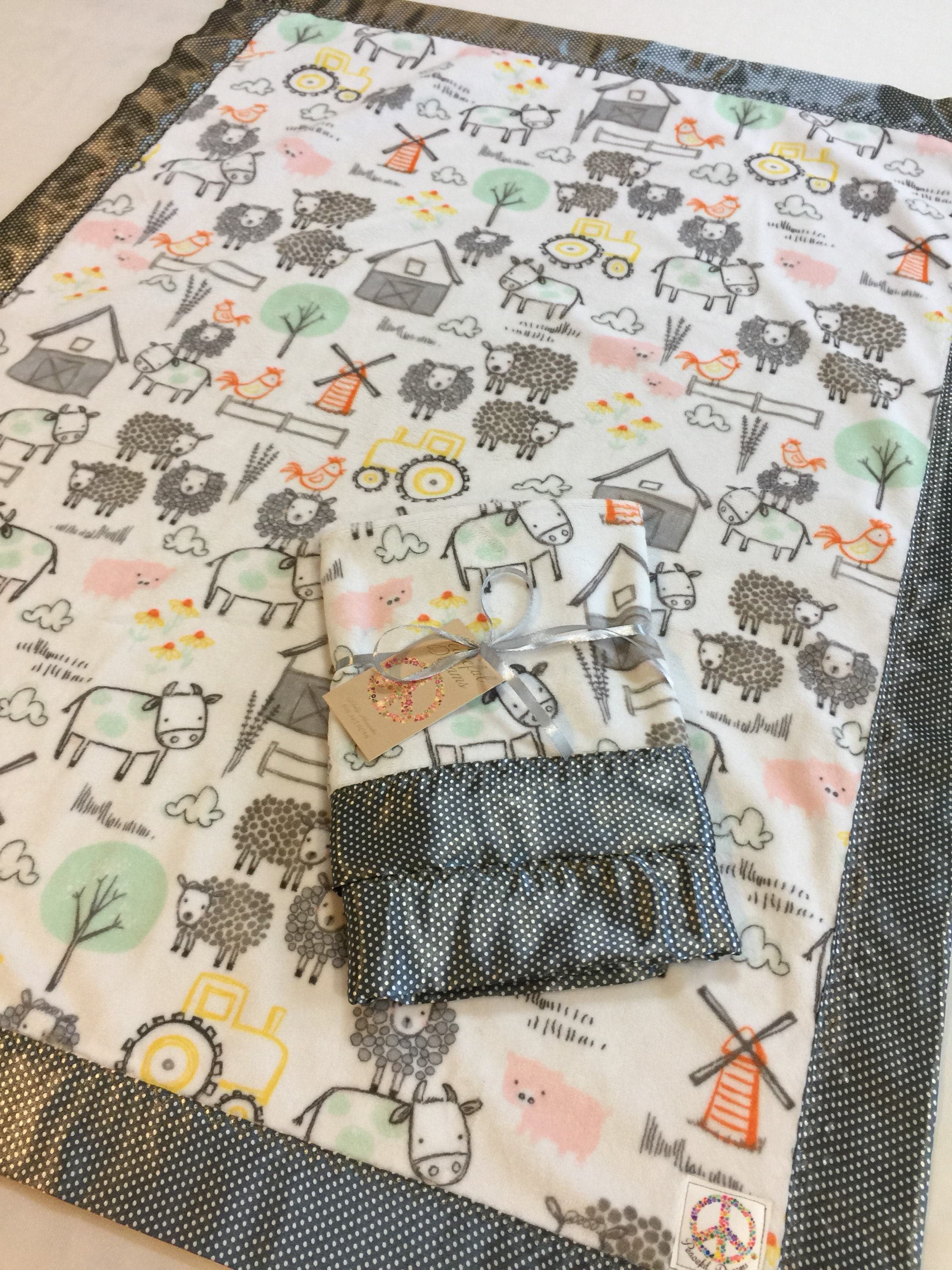 Plush Farm Animal Silky Baby Blanket 30x40, if you'd like this in a