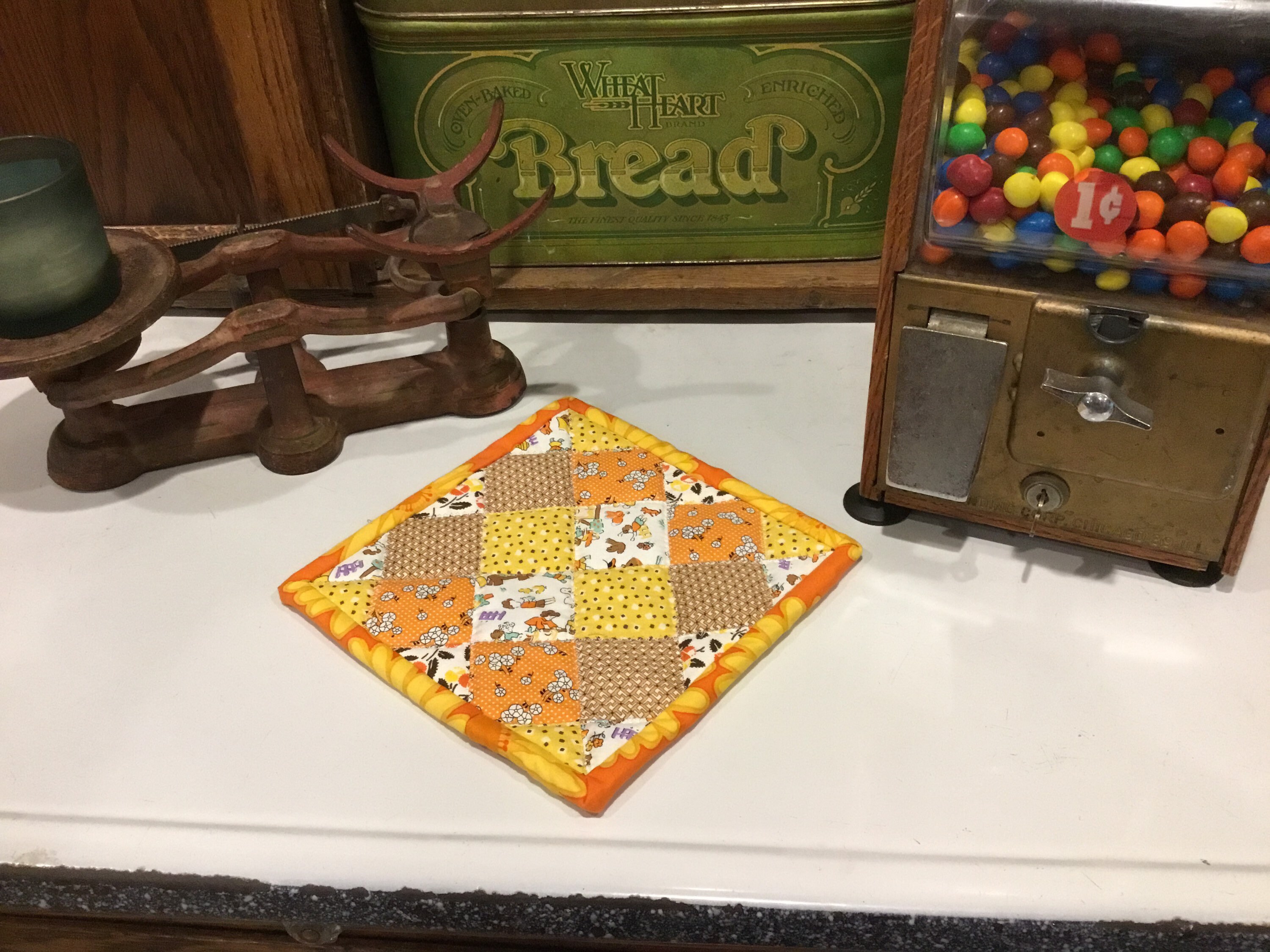 Homemade quilted pot holders, pot holder, hot pad, hot pads