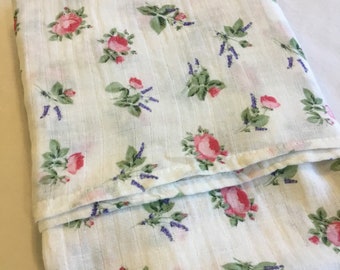 Gorgeous floral Double gauze swaddle, Muslin swaddle, swaddle blanket, newborn, light weight breathable baby blanket 45x45 ready to  ship