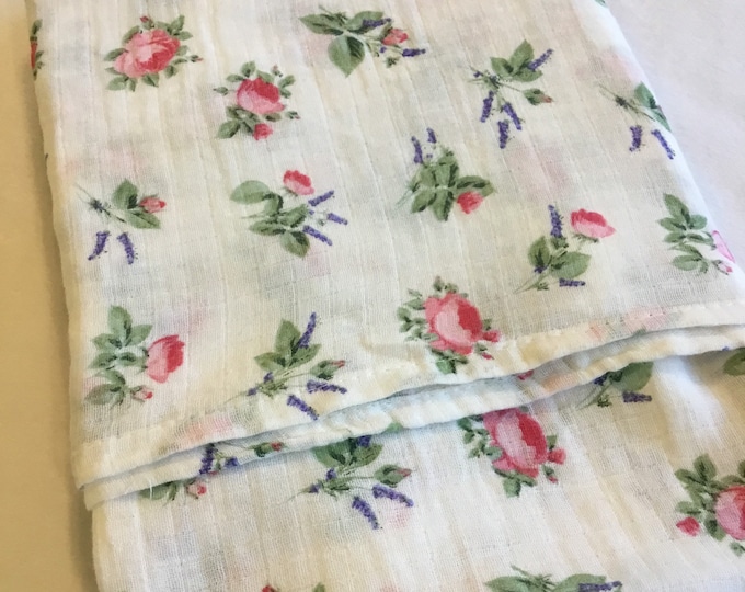 Gorgeous floral Double gauze swaddle, Muslin swaddle, swaddle blanket, newborn, light weight breathable baby blanket 45x45 ready to  ship