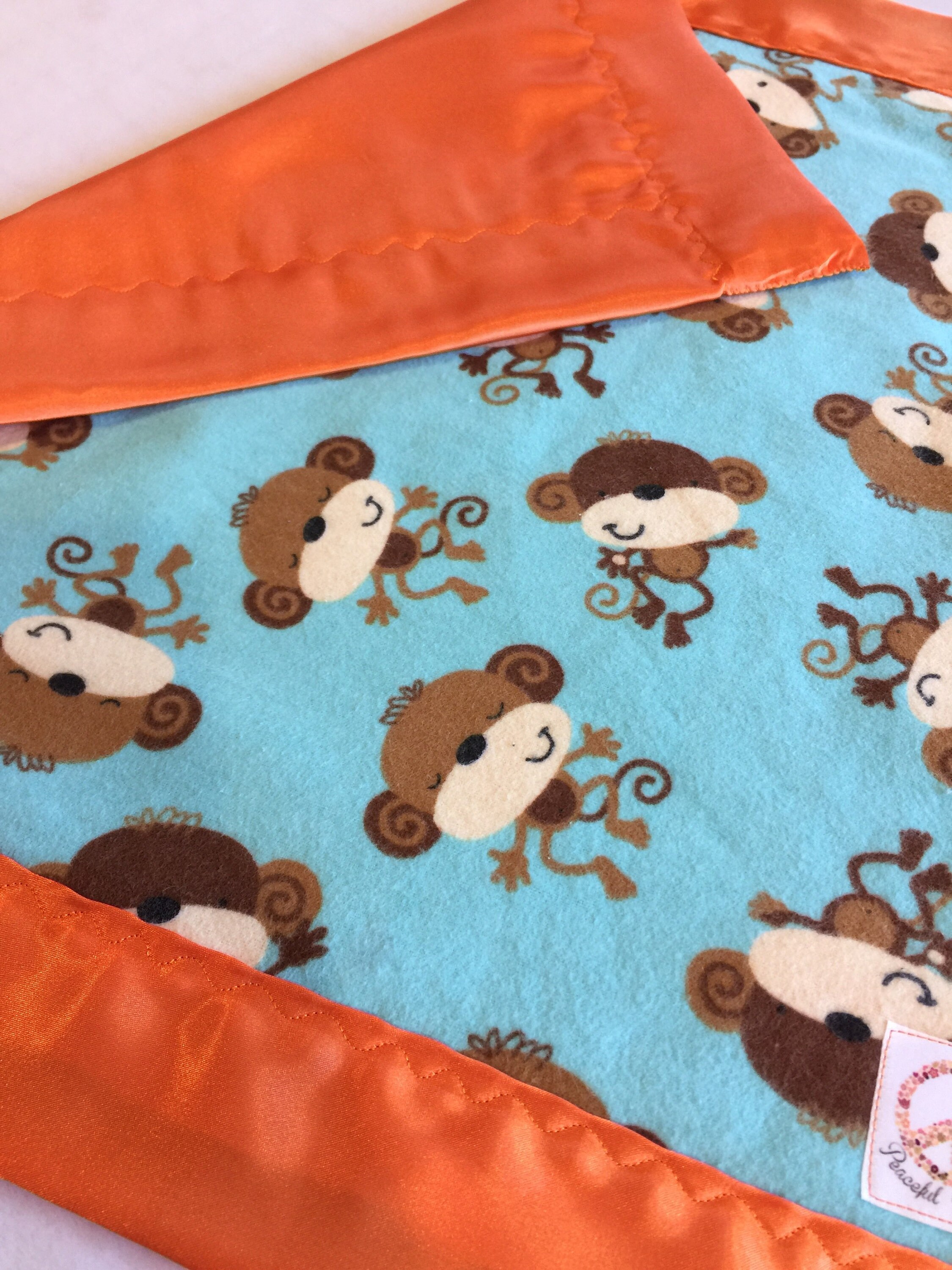 Travel Monkey Silky Baby Blanket 20x20
