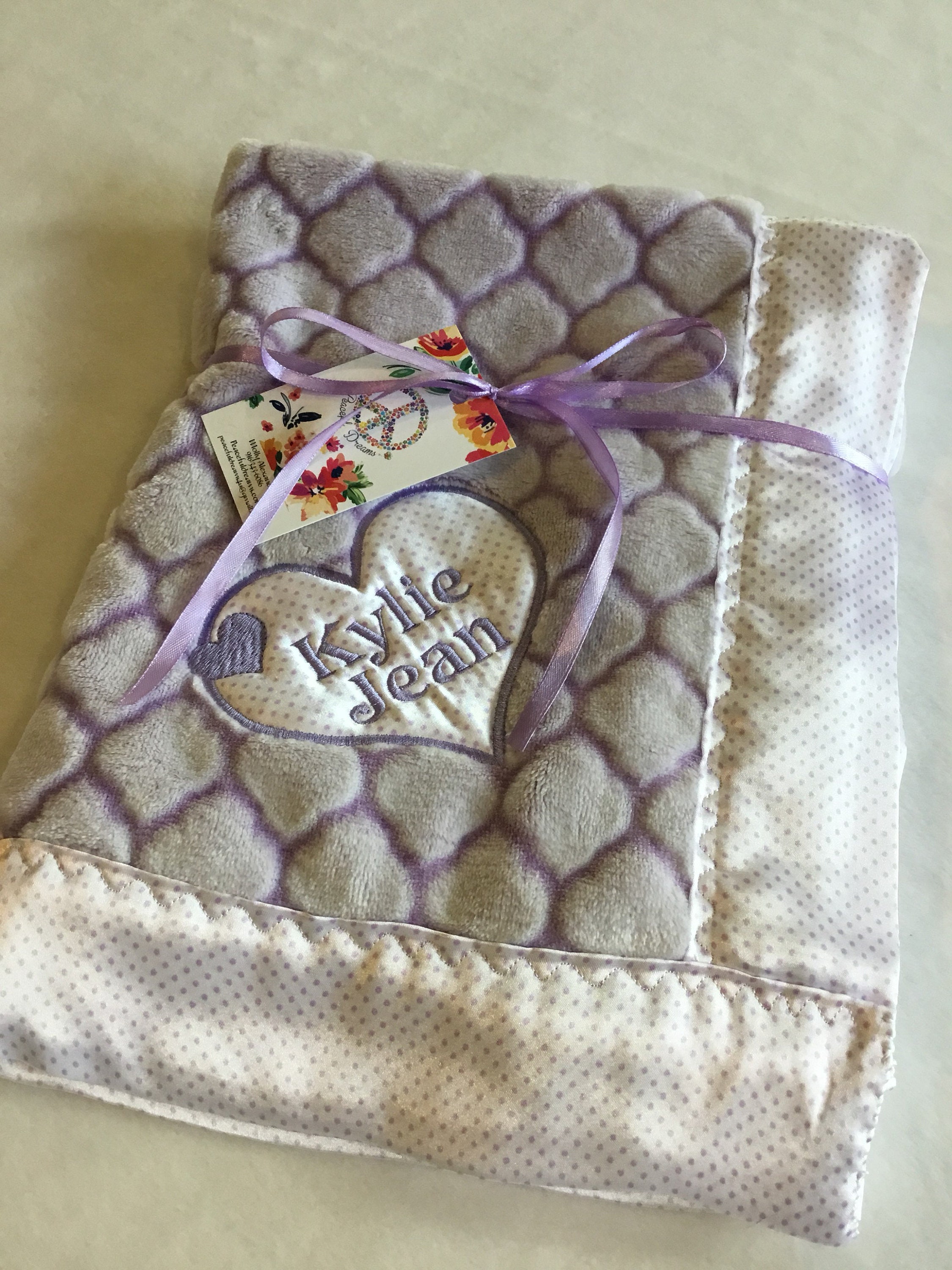 Lovey, silky blanket, newborn travel blanket, Custom baby blanket