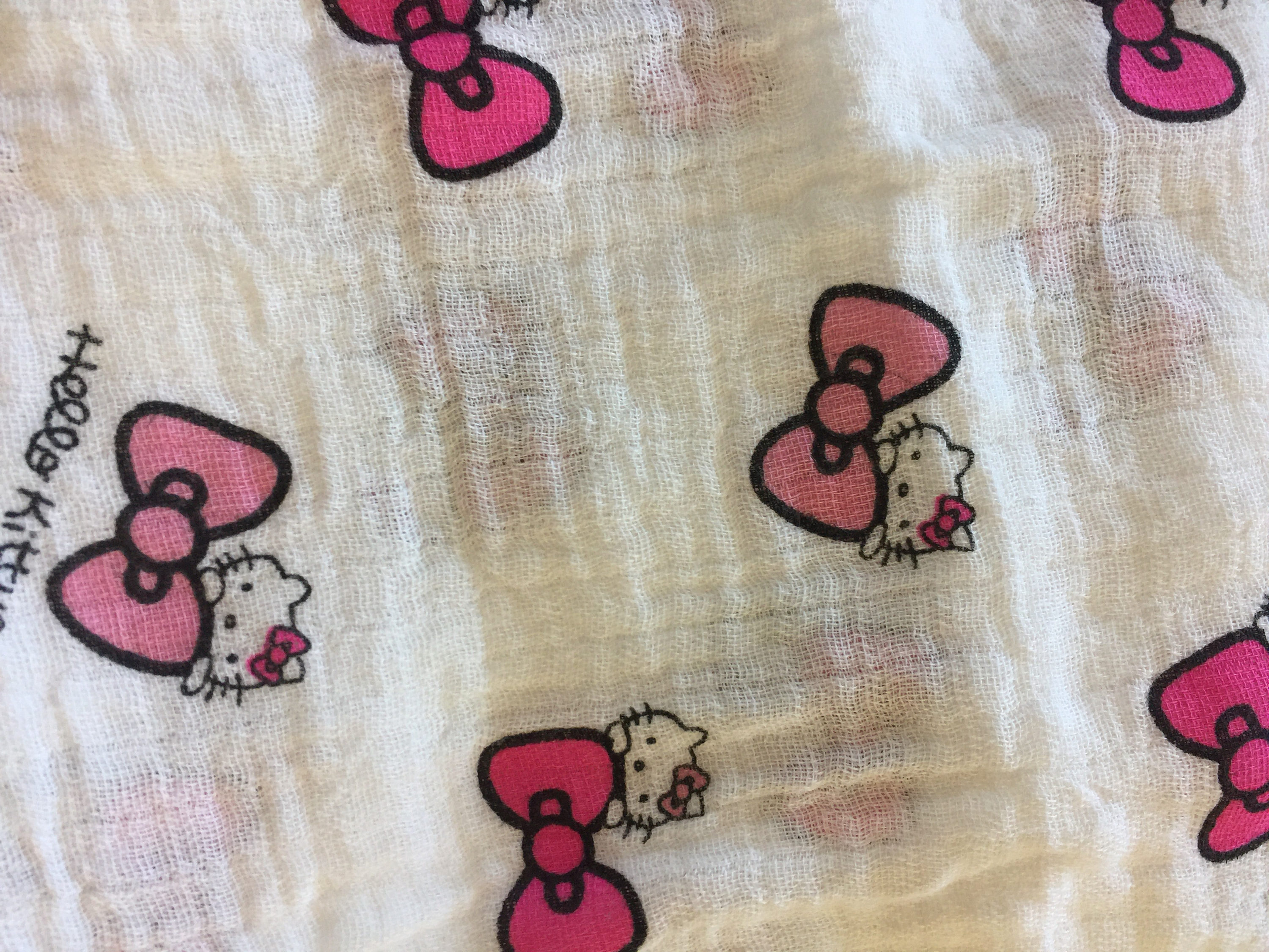 Muslin swaddle, blanket, double gauze blanket, hello kitty baby blanket