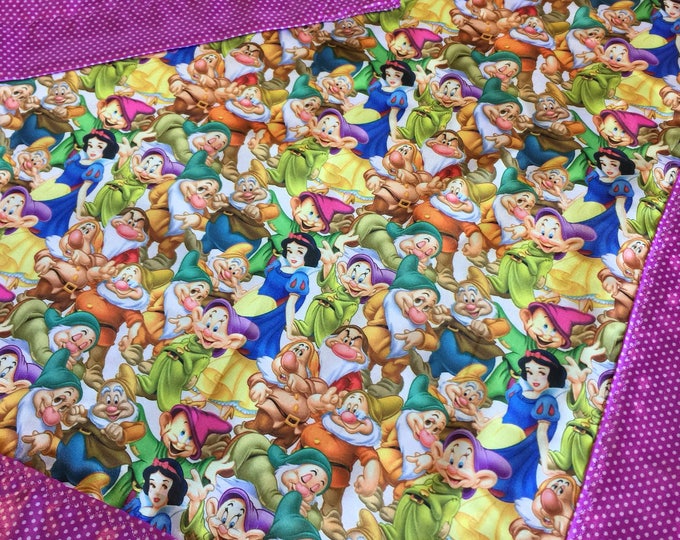 Disney Snow White and the seven dwarfs lovey, this lovey approximately 20x20, Snow White silky front backed and edged with silky