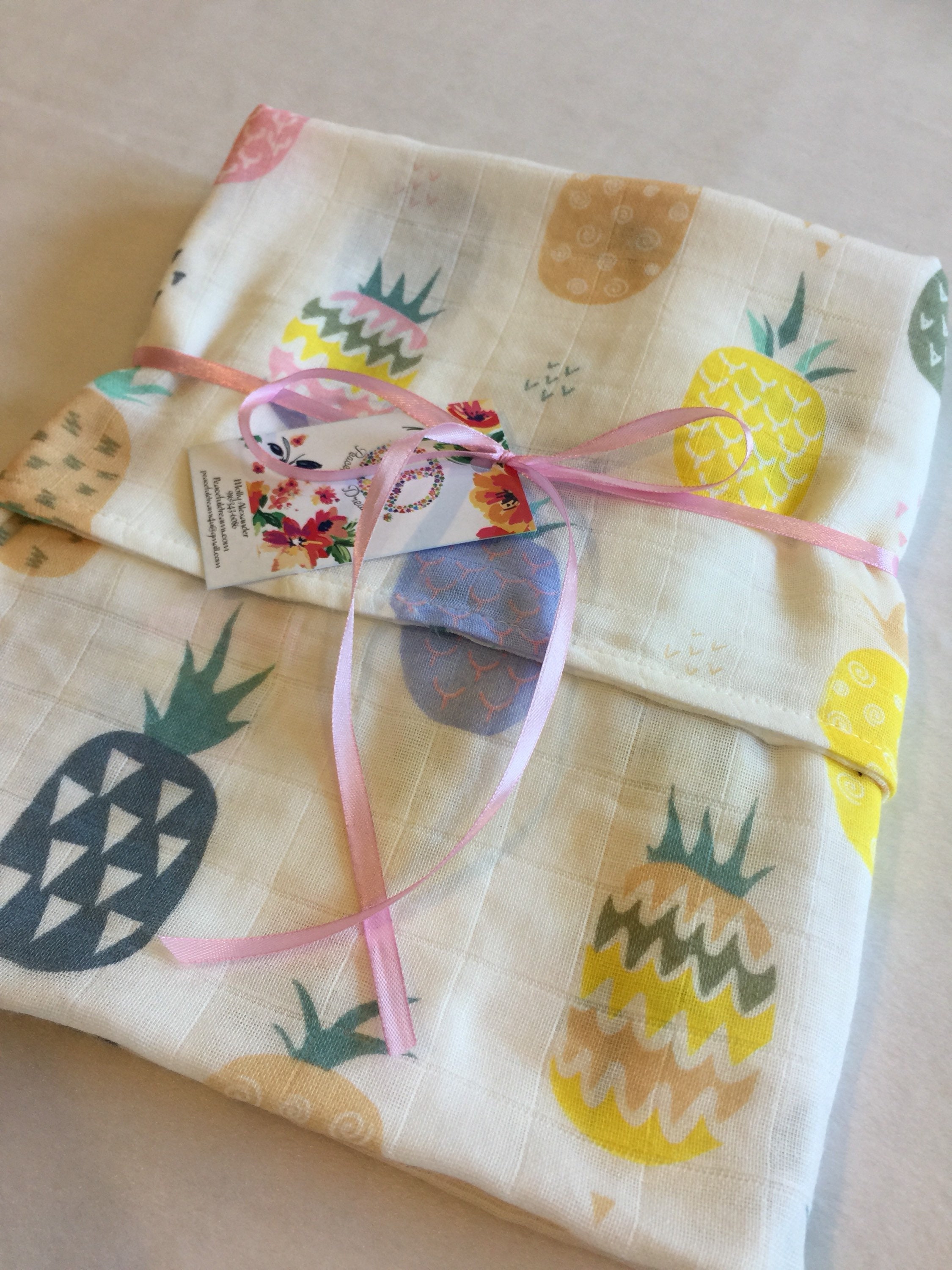 Contemporary Bamboo Large Pineapple Muslin Swaddle By Mama ...