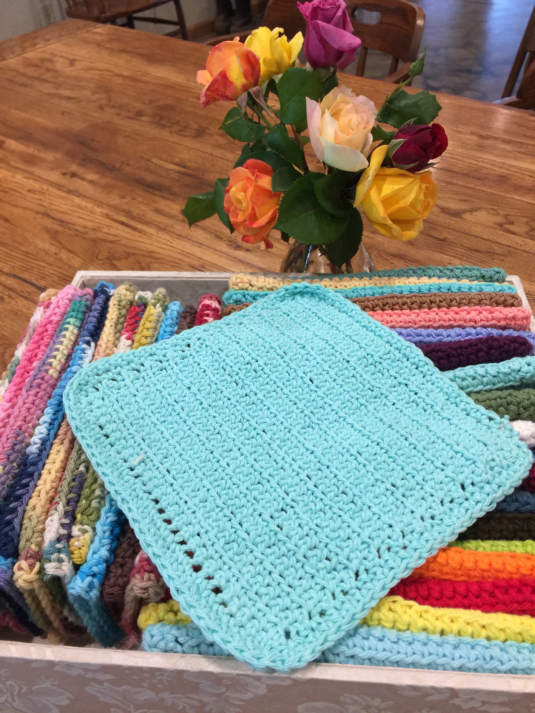 Crochet Dish Cloths, Crochet Wash Cloths, 100% Cotton, Crochet Dish Rag