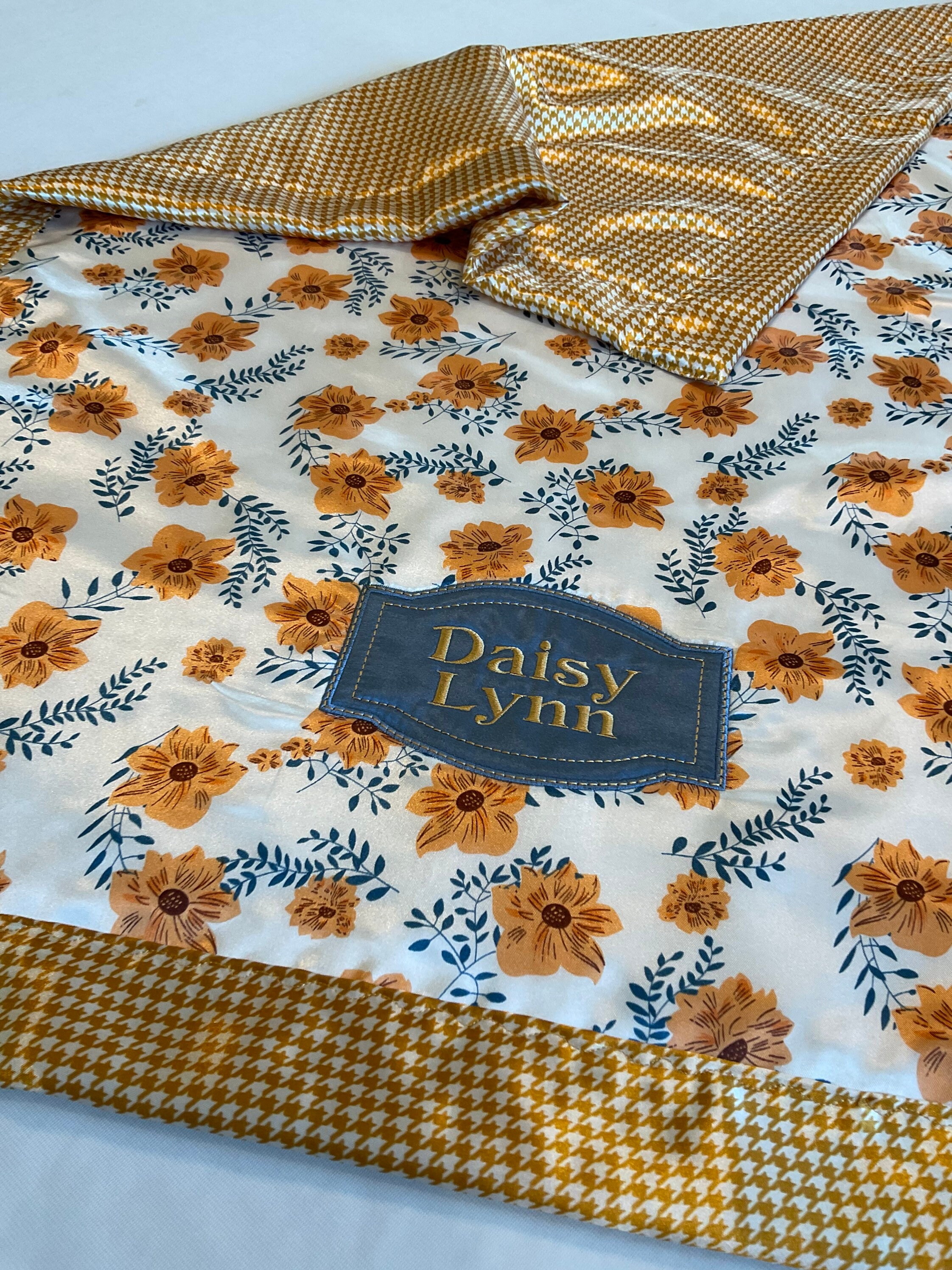 Floral Silky Baby Blanket, measures 30x40, floral silky front/backed