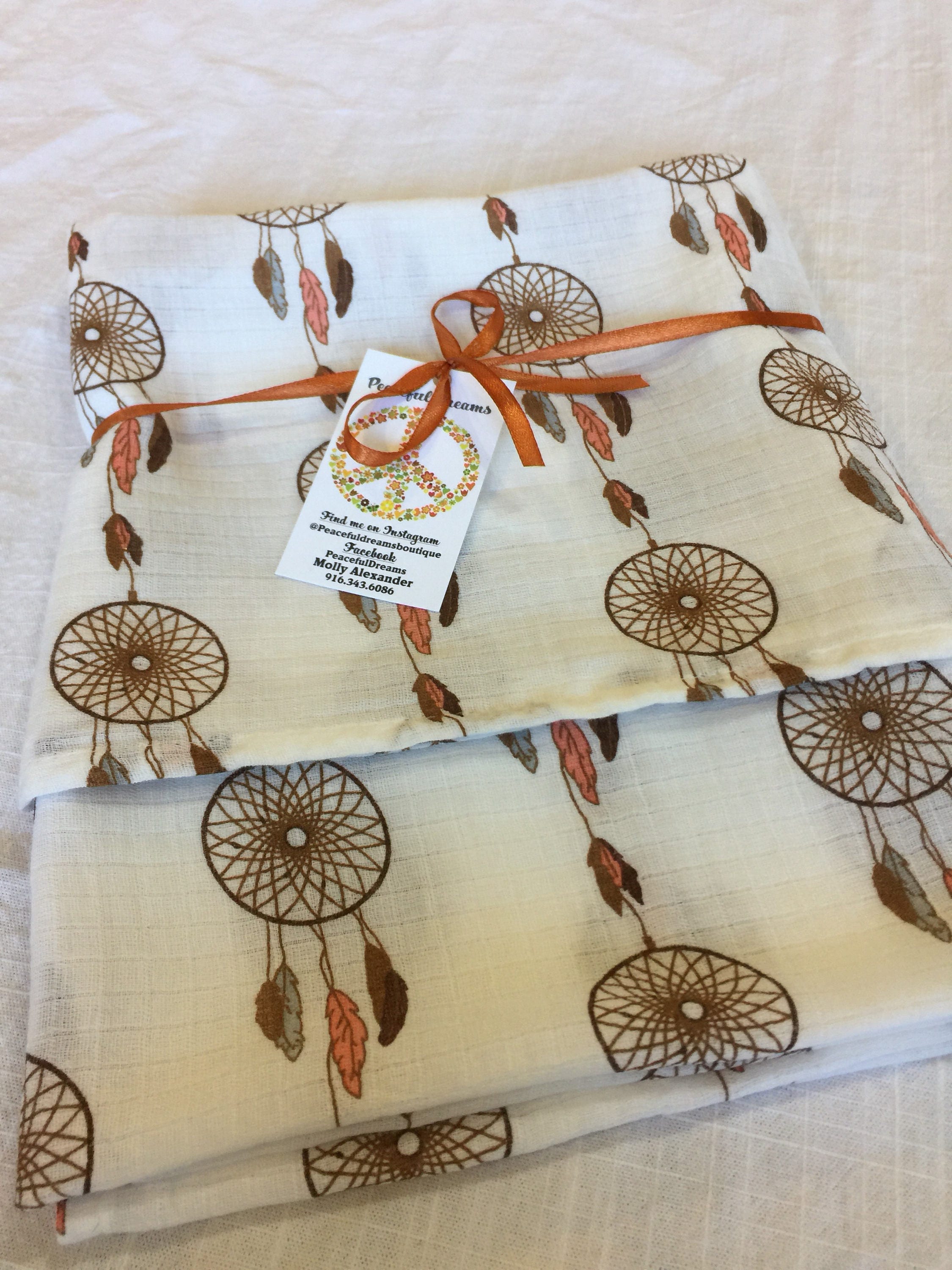 Double gauze swaddle, Muslin swaddle, dream catcher swaddle blanket