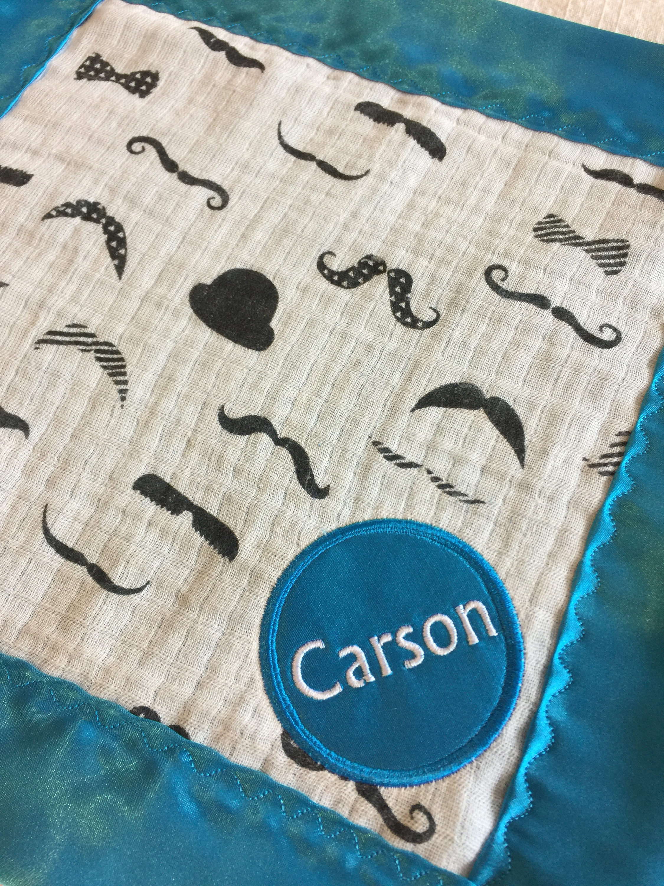 Personalized with Carson 12X12 Breathable Muslin Lovey, baby blanket