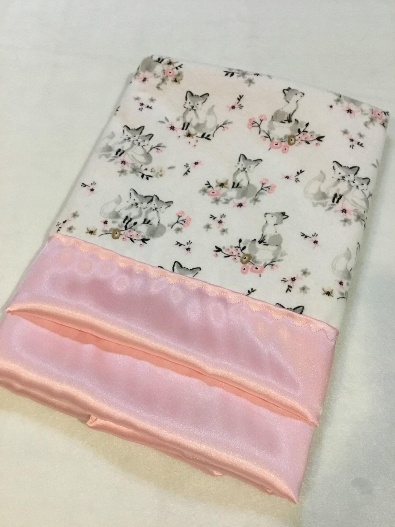 Lovey, baby blanket, crib blanket, silky blanket. Beautiful woodland