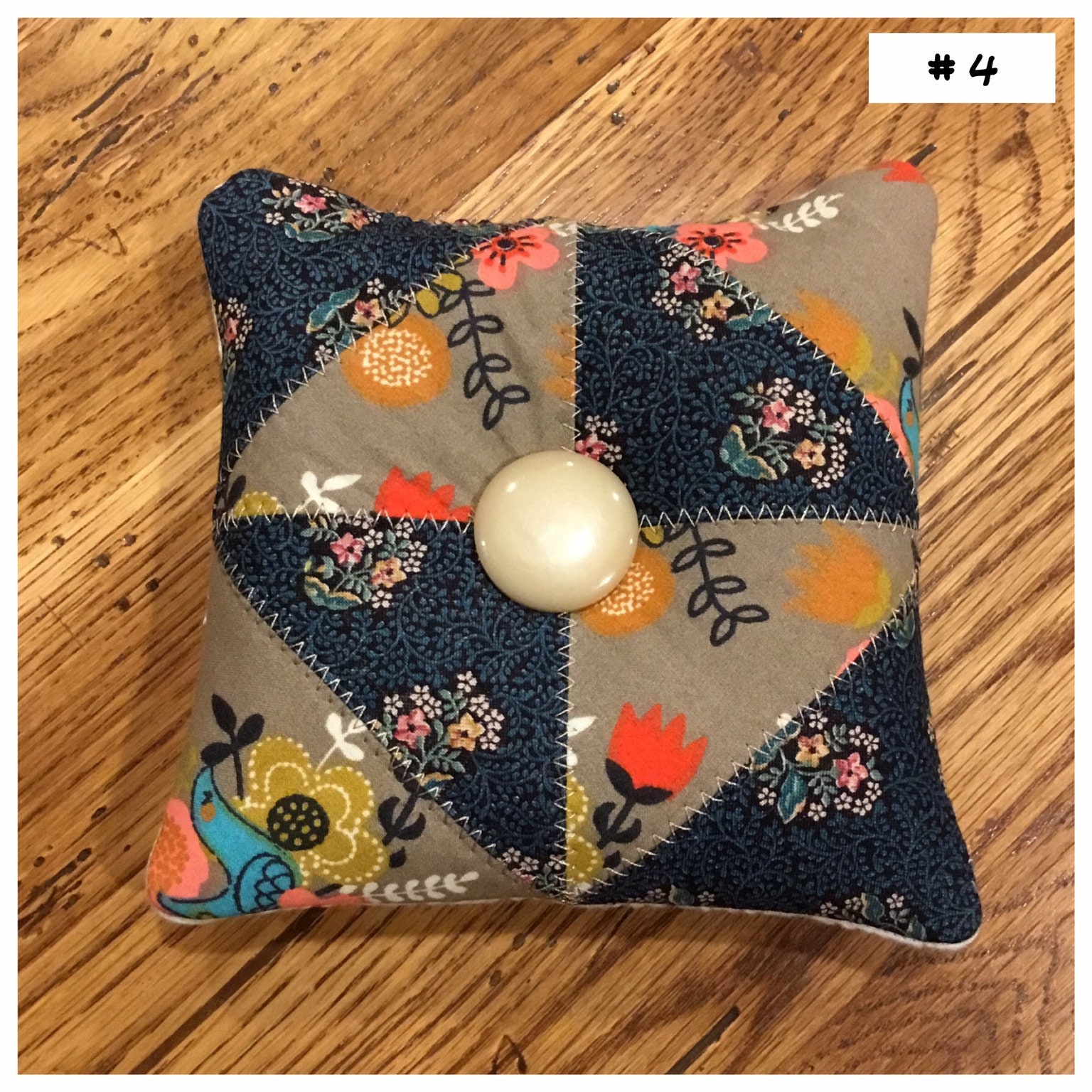 Homemade quilted Pin Cushion / Sewing Room / Craft Room / Crushed