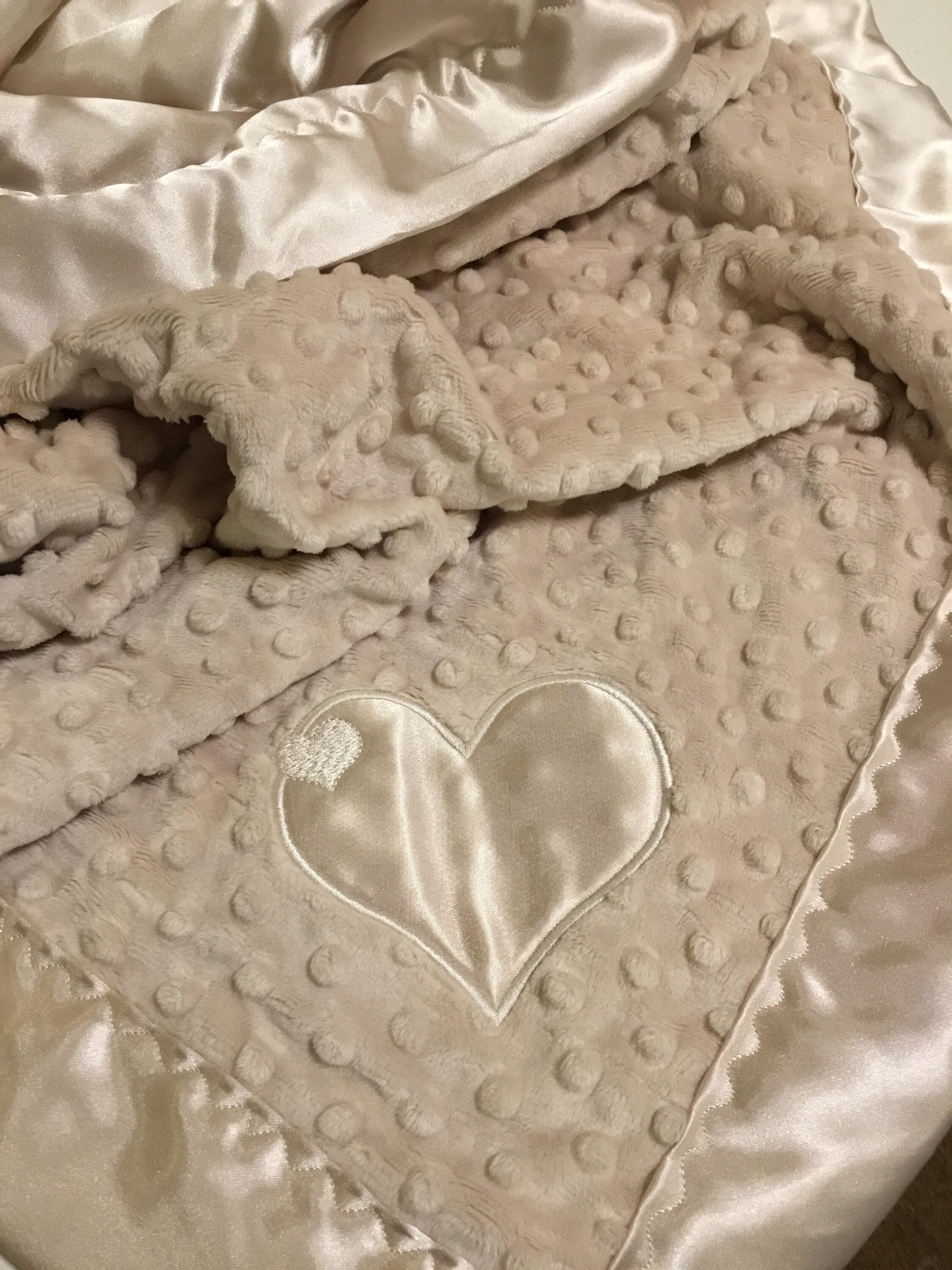 Gender neutral Baby Blanket, Minky front, backed and edged with