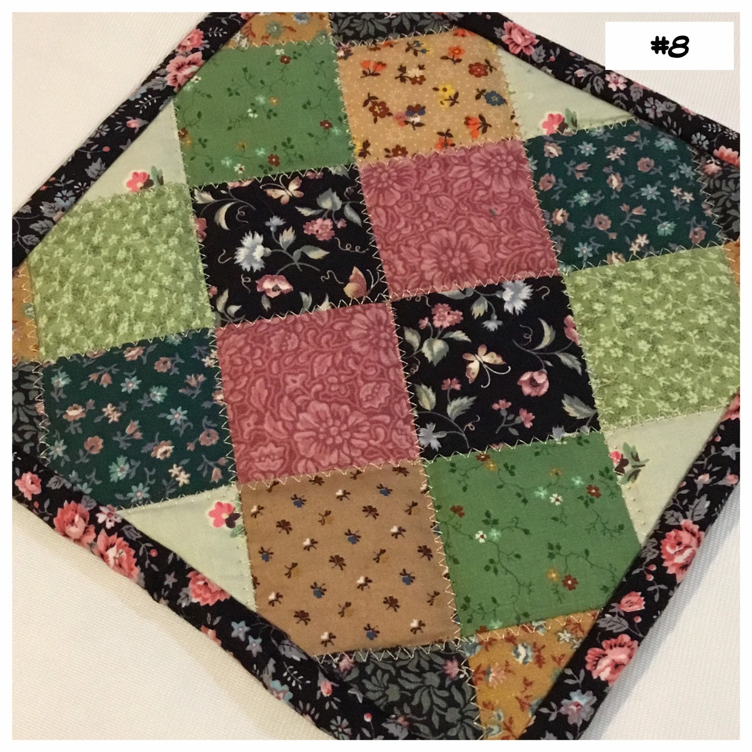 Homemade quilted pot holders, quilted Hot Pads, pot holder, hotpad