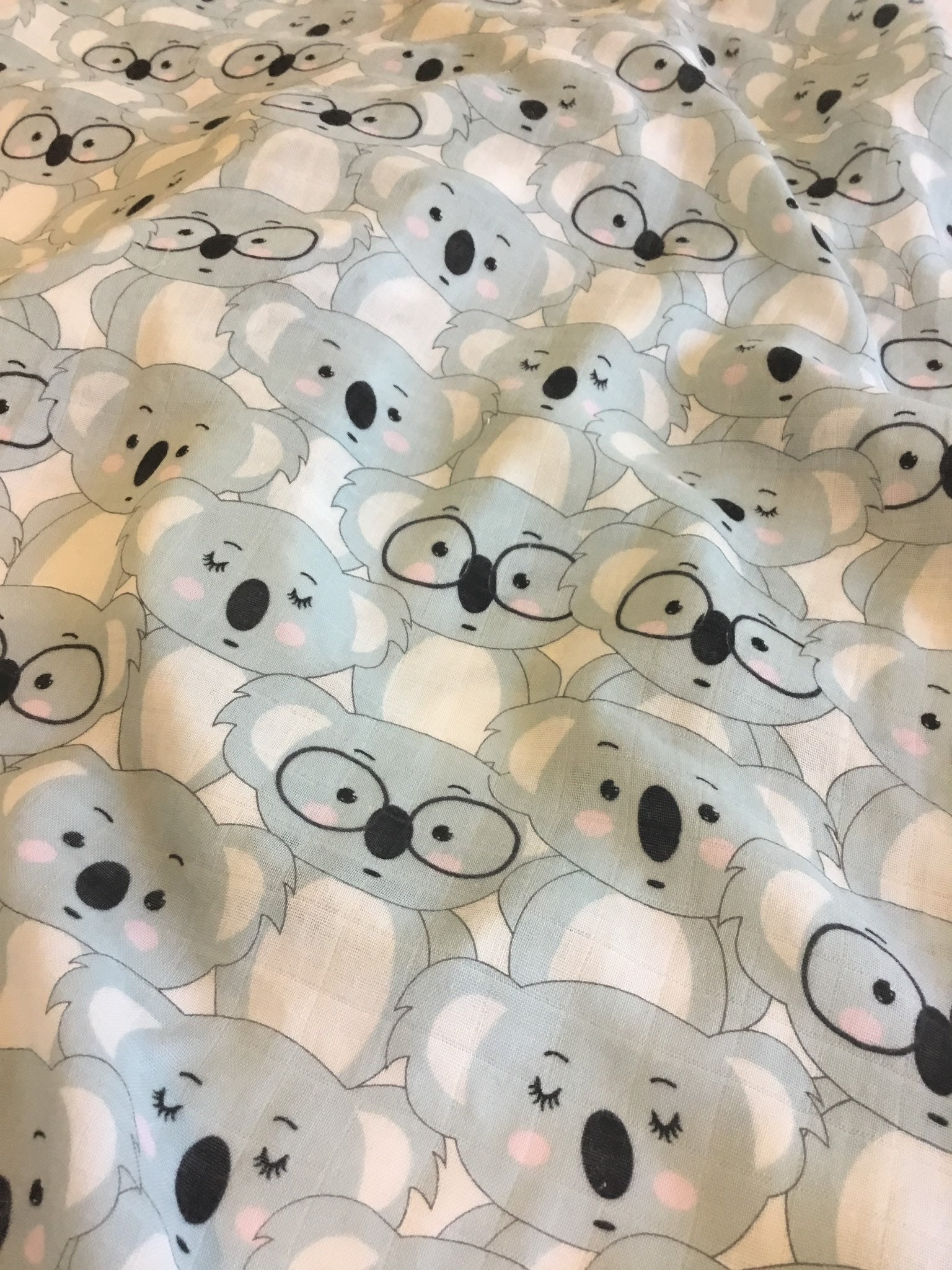 Koala bear swaddle, Ultra soft light weight bamboo cotton, double gauze