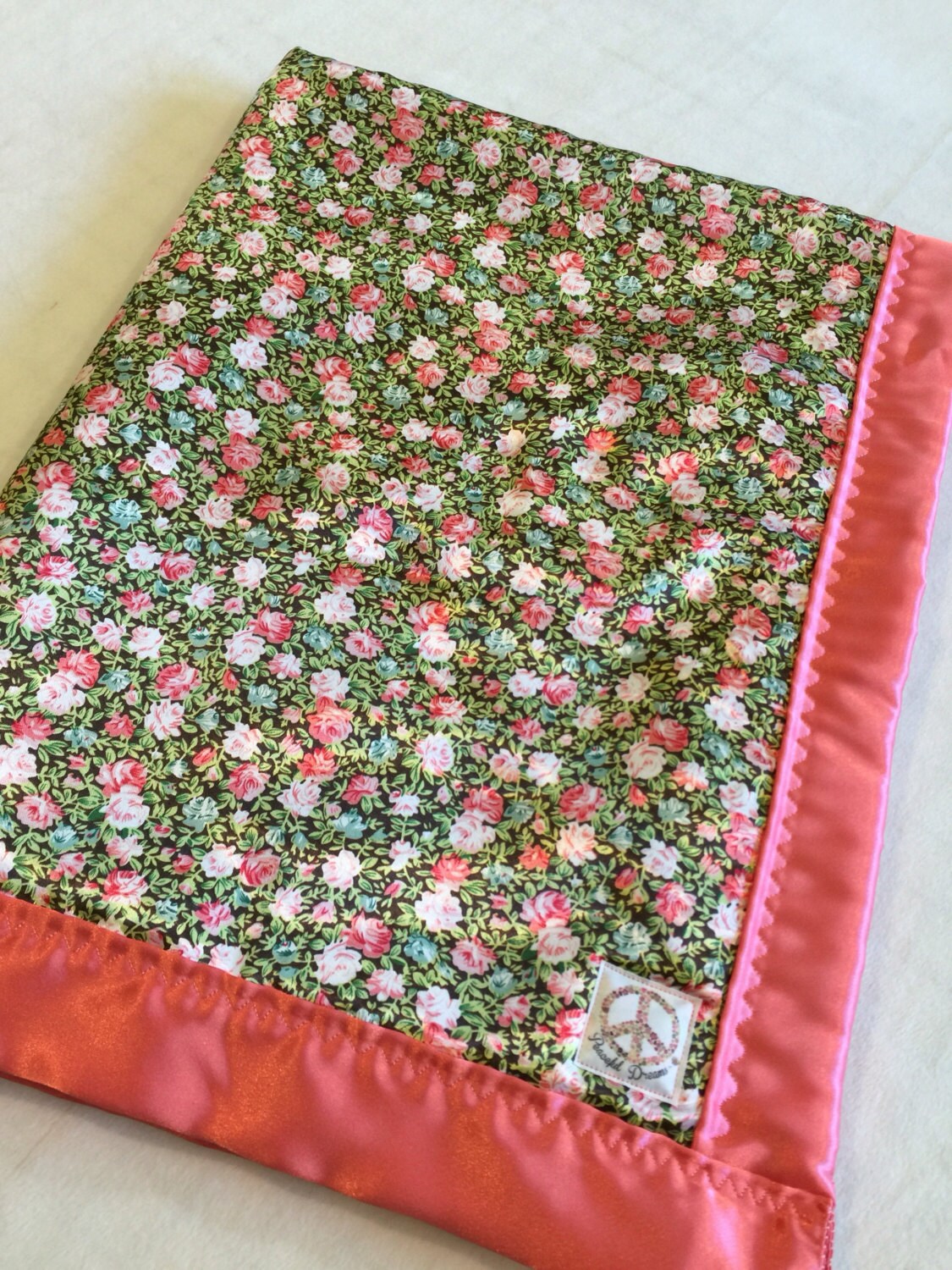 Crib baby blanket, silky baby blanket, baby blankets, beautiful Floral