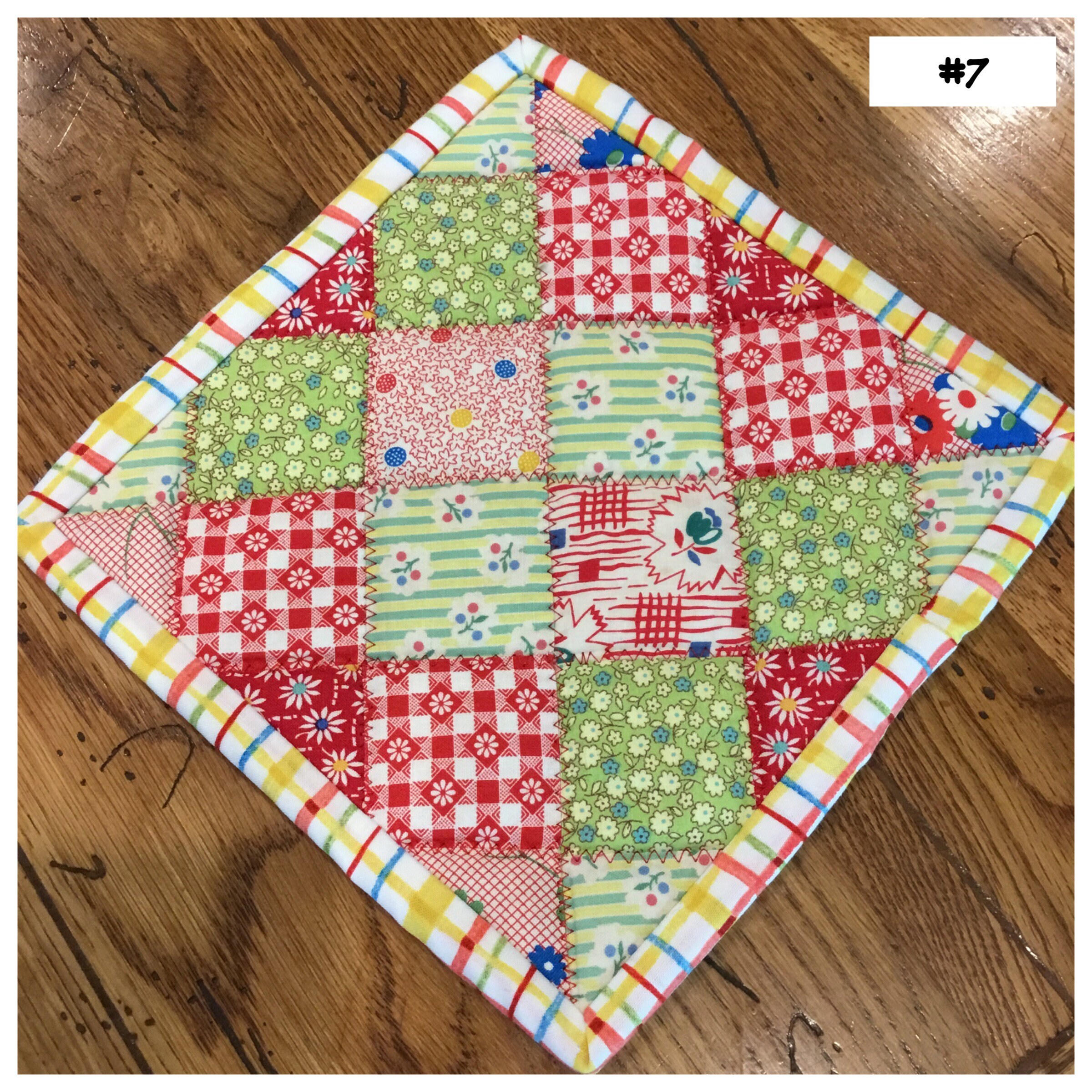 Homemade quilted pot holders, pot holder, hot pad, hot pads