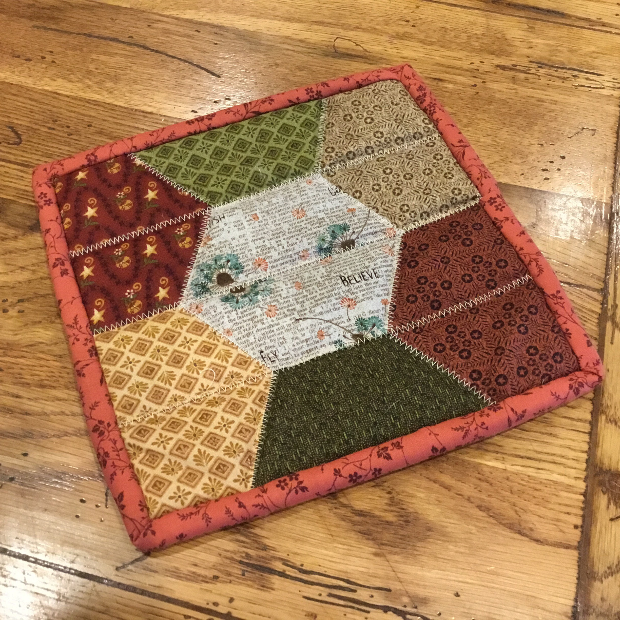 Homemade quilted pot holders, quilted Hot Pads, pot holder, hotpad