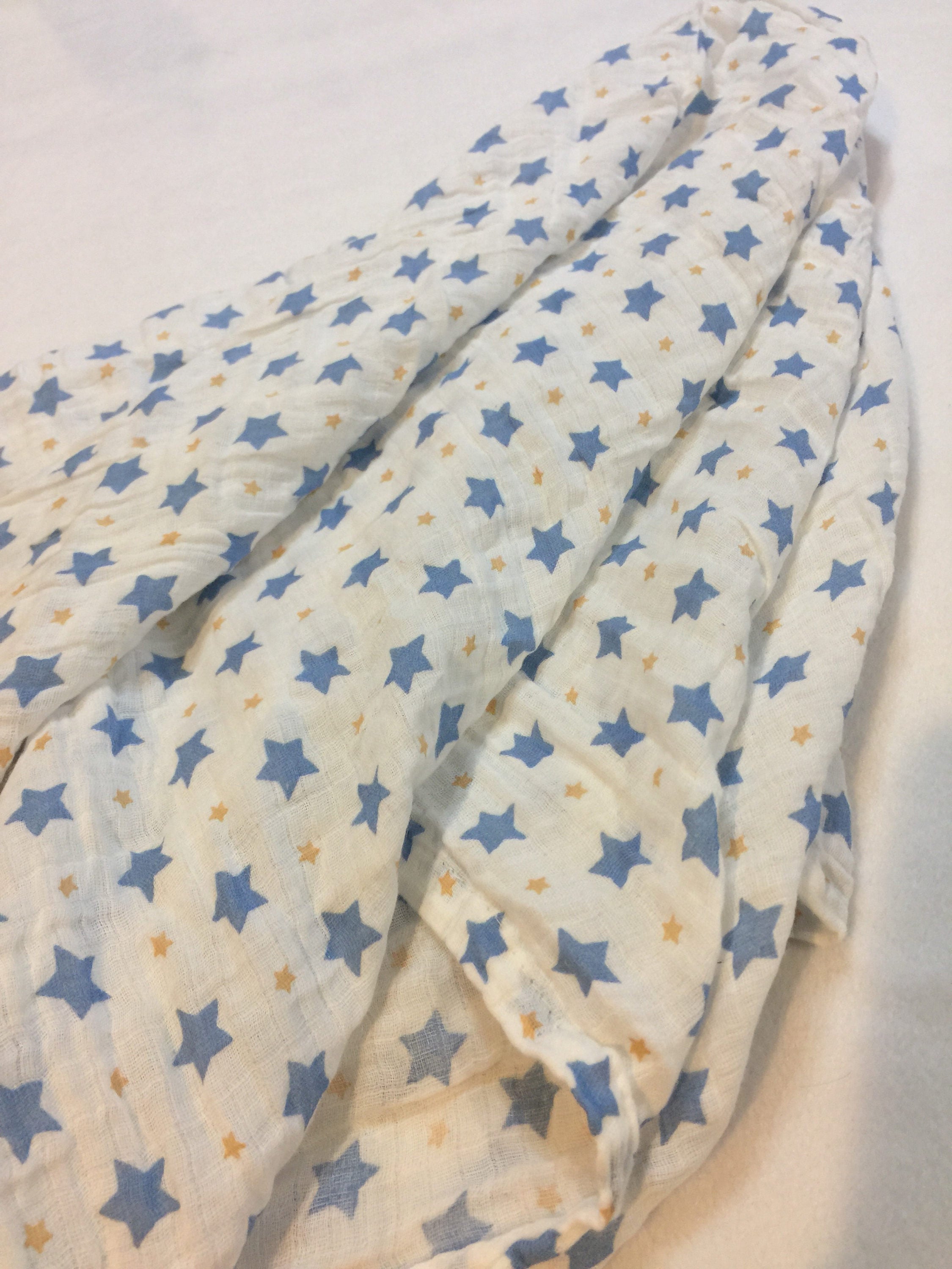 Double gauze swaddle, Muslin swaddle, star swaddle blanket, newborn