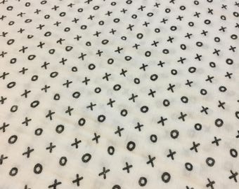 Double gauze swaddle, Muslin swaddle, hugs and kisses swaddle blanket, newborn, light weight breathable baby blanket 46x46 ready to ship