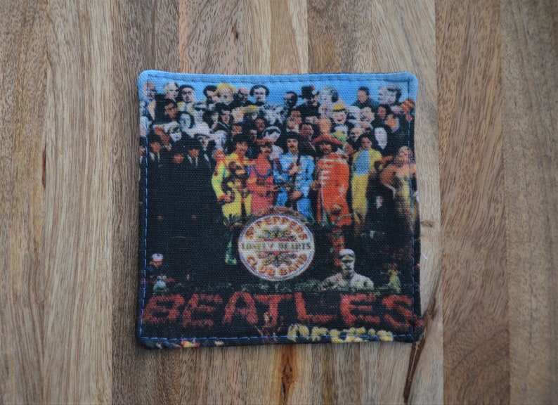 Music Gift Coffee Table Coasters Fabric Coasters The Beatles Coasters Rock Coasters Table Coasters Music Coasters Drink Coasters