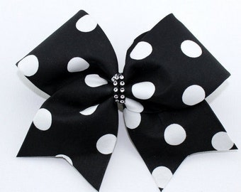 Black and White Hair Bow Polka Dot Hair Bow Black and - Etsy