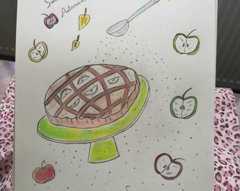 Torten Illustration, Apfelkuchen Illustration, Kuchen Illustration
