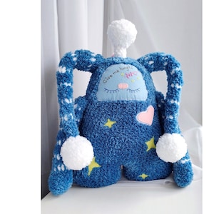 Cuddly plush cuddle monster - OOAK plush cute alien enchanting creature - Space creature art doll - Happy Monaki