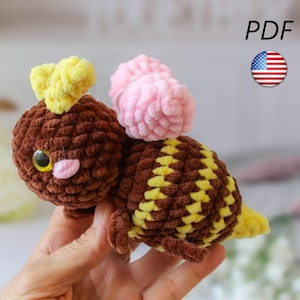Crochet Bee Lovey Pattern | Amigurumi Bumble Bee Pattern | Soft Bee Plush Toy | Cute Crochet Pattern