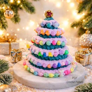 Beaded Christmas Tree Crochet Pattern PDF, Sensory Fidget Toys Soft, Amigurumi Ornament