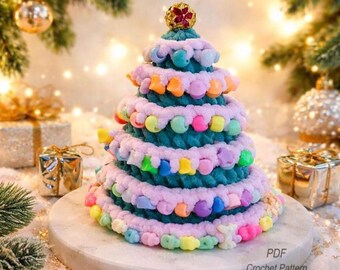 Beaded Christmas Tree Crochet Pattern PDF, Sensory Fidget Toys Soft, Amigurumi Ornament