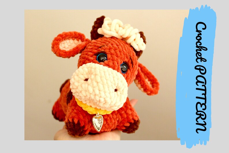 Chubby Cow Amigurumi Pattern Crochet Pattern Chunky Yarn PDF image 1