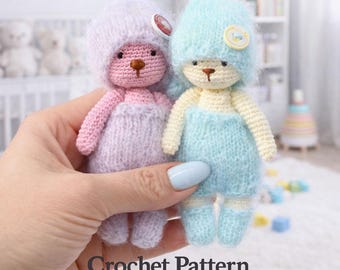 Mini Teddy Bear Crochet Pattern Amigurumi Toy (PDF Pattern)