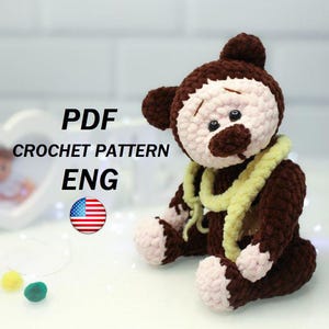Crochet Teddy Bear Snuggler Pattern | Amigurumi Bear Animal Lovey Pattern | Cuddle Bear Plush Toy | Cute Crochet Pattern