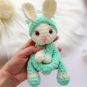Crochet Bunny Snuggler Toy: Plush Amigurumi Rabbit Lovey for Kids