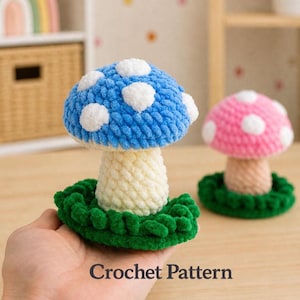 Mushroom Crochet Pattern: No-Sew Plushie Amigurumi Plant | Keychain & Decor Motifs  (PDF Download)